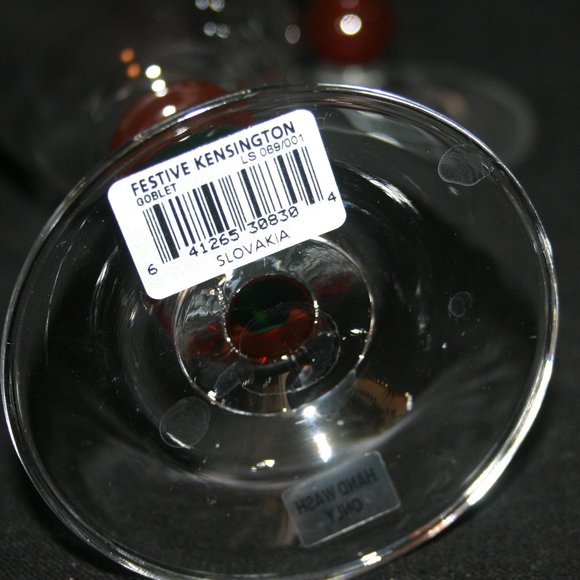 Set of 4 Crystal Mikasa Festive Kensington Goblets made in Slovakia R-647 - Picture 6 of 7